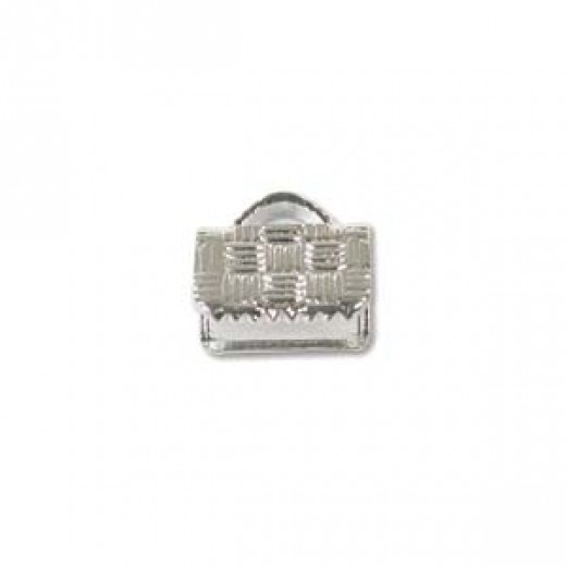 8mm Nickel Plated flat crimp end, pack of 12pcs
