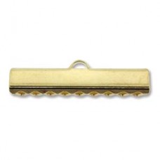 25mm Gold Plated flat smooth crimp end, pack of 2pcs