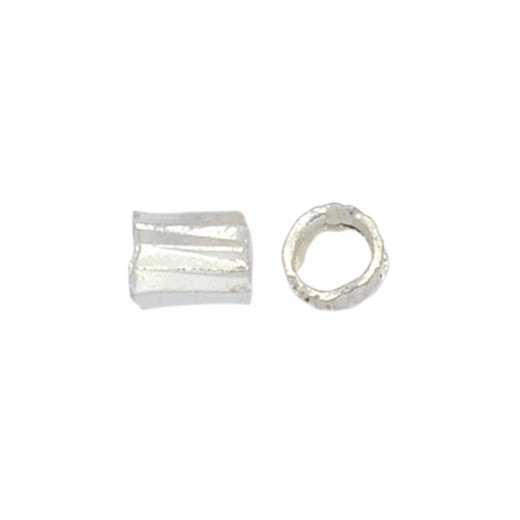 'Groovy' 1.8mm / Size 2 Silver Plated Crimp Tubes, Pack of 20