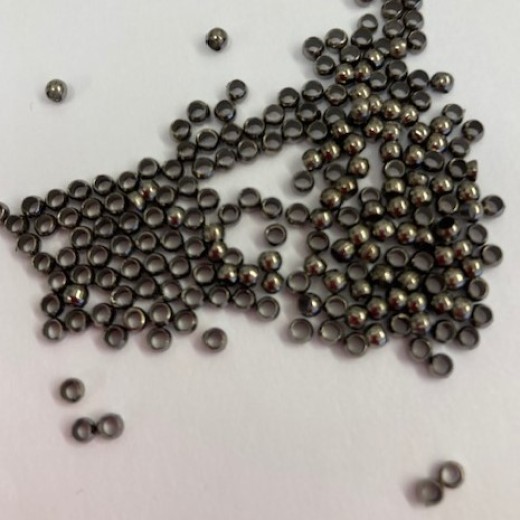 2mm Crimp Beads, Black, Pack of 400