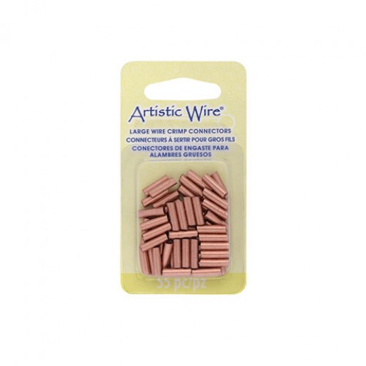 Large Wire Crimp Tubes,10mm, Bare Copper, for 16 ga Wire, Pack of 55