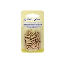 Large Wire Crimp Tubes,10mm, Brass, for 16 ga wire, 50pc