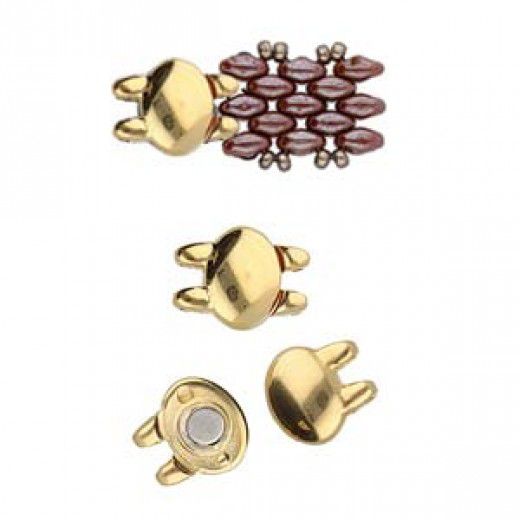 Superduo Beads Magnetic Clasp - Kypri from the Cymbal range, 24Kt Gold Plated