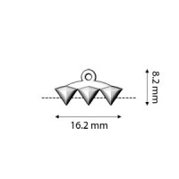 Vani III Connector for Gemduo Beads - antique silver plate, Pack of 2