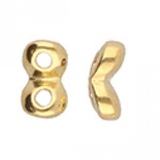Kaparia Superduo Side Beads - 24kt Gold Plate, Pack of 2
