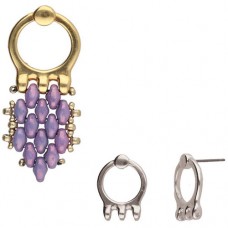 Farali III Earrings for SuperDuo Beads, Antique Silver Plated, 1 Pair