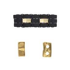 Klouvas Connector for Half Tila Beads - 24kt Gold Plate, Pack of 2