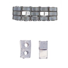 Klouvas Connector for Half Tila Beads - Antique Silver Plate, Pack of 2