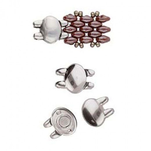 Superduo Beads Magnetic Clasp - Kypri from the Cymbal range, Silver Plated