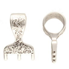Lygia III Bail for 8/0 Beads - Antique Silver Plate