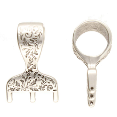 Lygia III Bail for 8/0 Beads - Antique Silver Plate