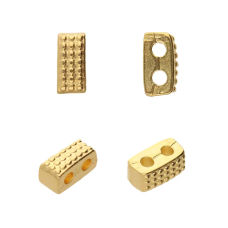 Marathi Connector for Half Tila Beads - 24kt Gold Plate, Pack of 2