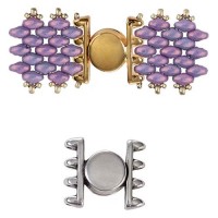 Ateni IV Magnetic Clasp for SuperDuo Beads, Antique Silver Plated, Pack of 1