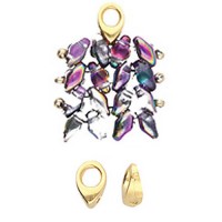 Kolympos Ending for SuperDuo Beads, 24kt Gold Plated, Pack of 2