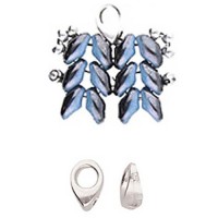 Kolympos Ending for SuperDuo Beads, Antique Silver Plate, Pack of 2