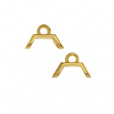 Melanes Ending Connector for Honeycomb Beads - 24K Gold Plate, Pack of 2