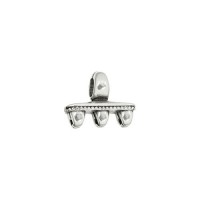 Mesaria III Eye Connector for Superduo Beads - Antique Silver Plate, Pack of 2