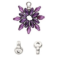 Remata Ending for SuperDuo Beads, Antique Silver Plated, Pack of 2