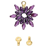 Remata Ending for SuperDuo Beads, 24kt Gold Plated, Pack of 2