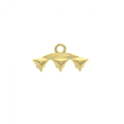 Vani III Connector for Gemduo Beads - 24K Gold Plate, Pack of 2
