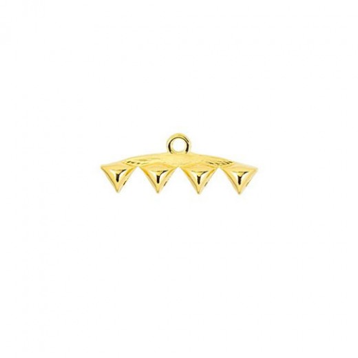 Vani IV Connector for Gemduo Beads - 24K Gold Plate, Pack of 2