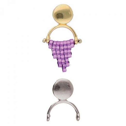 Venio II Earrings for Delica Beads, Antique Silver Plated, 1 Pair