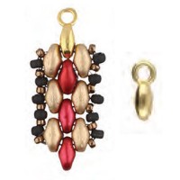 Vourkoti Bead Ending for Superduo Beads - 24Kt Gold Plated, Pack of 2