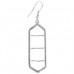 Rectangle Interchangeable Earrings. Silver, 1 Pair