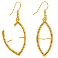 Marquis Interchangeable Earrings, Gold, 1 Pair