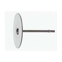 10mm Nickel Colour Flat Earring Studs, 10 Pairs