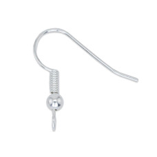 Beadalon 308B-002 Ear Wires, Ball & Spring, Silver Colour, Pack of 12 pcs, 6...