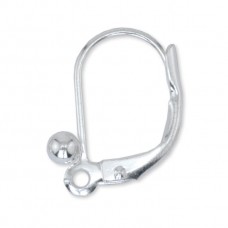 Ear Wires, Lever Back with Ball, Silver Plated, 3 Pairs.