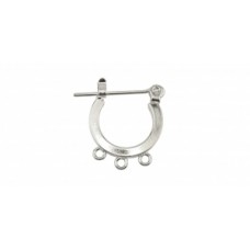 Hooped Ear Wires with three rings, Silver Plated, 2Pk