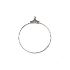 BeadSmith Beading Hoop Earring, 20mm With Hole, Silver Plated, Pack of 12 (6 pai...