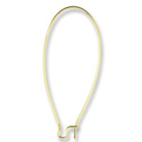 Ear Wires, Kidney, 44mm, Gold, Pack of 2 Pairs ( 4Pcs),308A-321