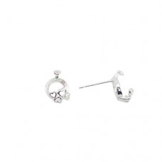 *Tarnished* Beadalon Stonesett Jewellery Setting Earring Posts, with hearts, for...