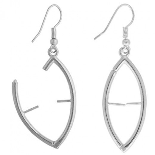 Marquis Interchangeable Earrings, Silver, 1 Pair