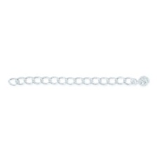 Extension Chain, 2" with Filigree Ball, Silver  Plated, pack of 6pcs