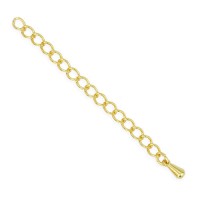 Extension Chain, 2" with Tear Drop, Gold  Plated, pack of 6pcs