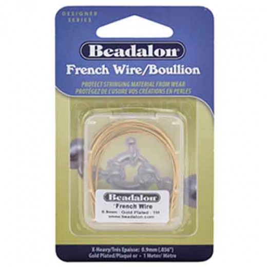 Beadalon French Wire / Gimp, 0.6mm, Gold