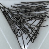 1" Head pins with flat head in a black finish, Pack of 50