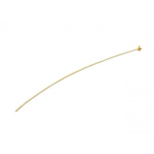 Sterling Silver Gold Plated, Flat Head pins, pack of 10 pcs.