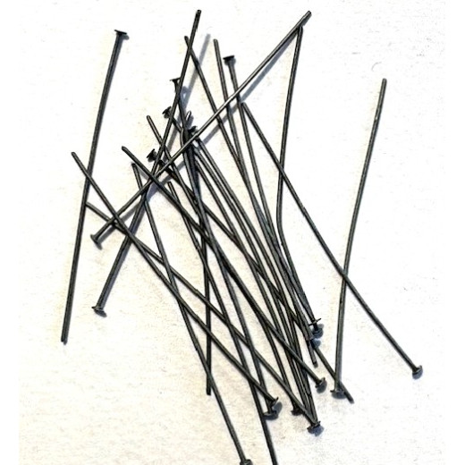 25mm Flat Headpins, pack of 100, Black