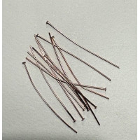 50mm Flat Headpins, Pack of 12, Shiny Copper Colour. 50mm Flat Headpins, Pack of 12, Shiny Copper Colour.