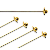 Ball and Star Headpins, Gold Plated, 0.5x50mm, 6 Pcs Ball and Star Headpins, Gold Plated, 0.5x50mm, 6 Pcs