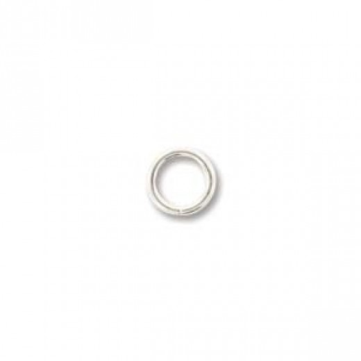 6mm Round Silver Plated Jump Rings, 24 Pieces