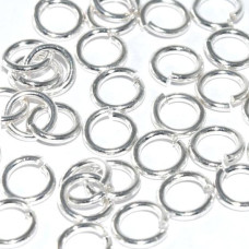 6mm 18ga (1mm) Silver Plated Jump Rings, 20 Pieces
