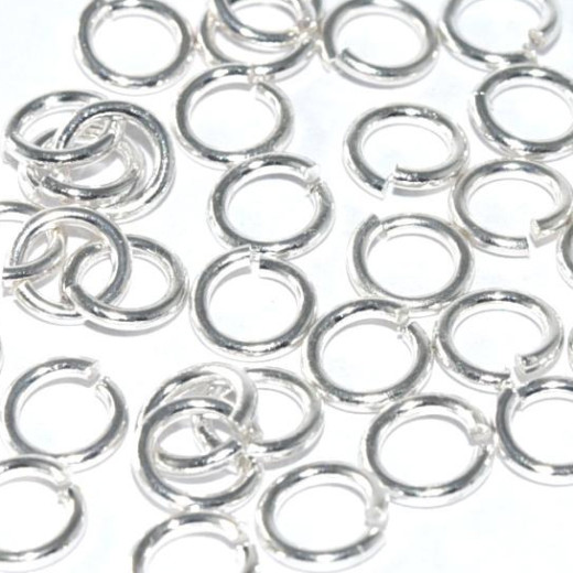 6mm 18ga (1mm) Silver Plated Jump Rings, 20 Pieces 6mm 18ga (1mm) Silver Plated Jump Rings, 20 Pieces