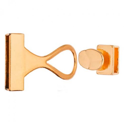 61 x 16.5mm Glue In Gold Hook & Eye Buckle Clasp