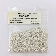 Beadalon 510B-085 Barrel Metal Beads, 2.4 x 3mm, 1000 Pcs